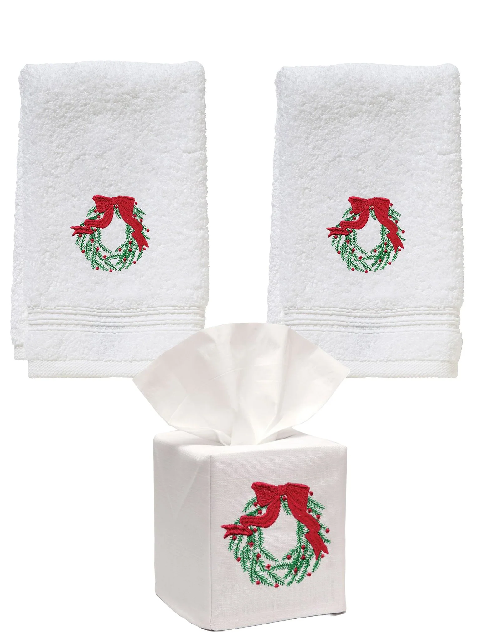 Guest Towel, Terry, Christmas Wreath - Image 4