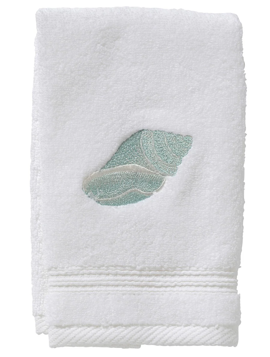 Guest Towel - White Cotton Terry, Embroidered - Image 4