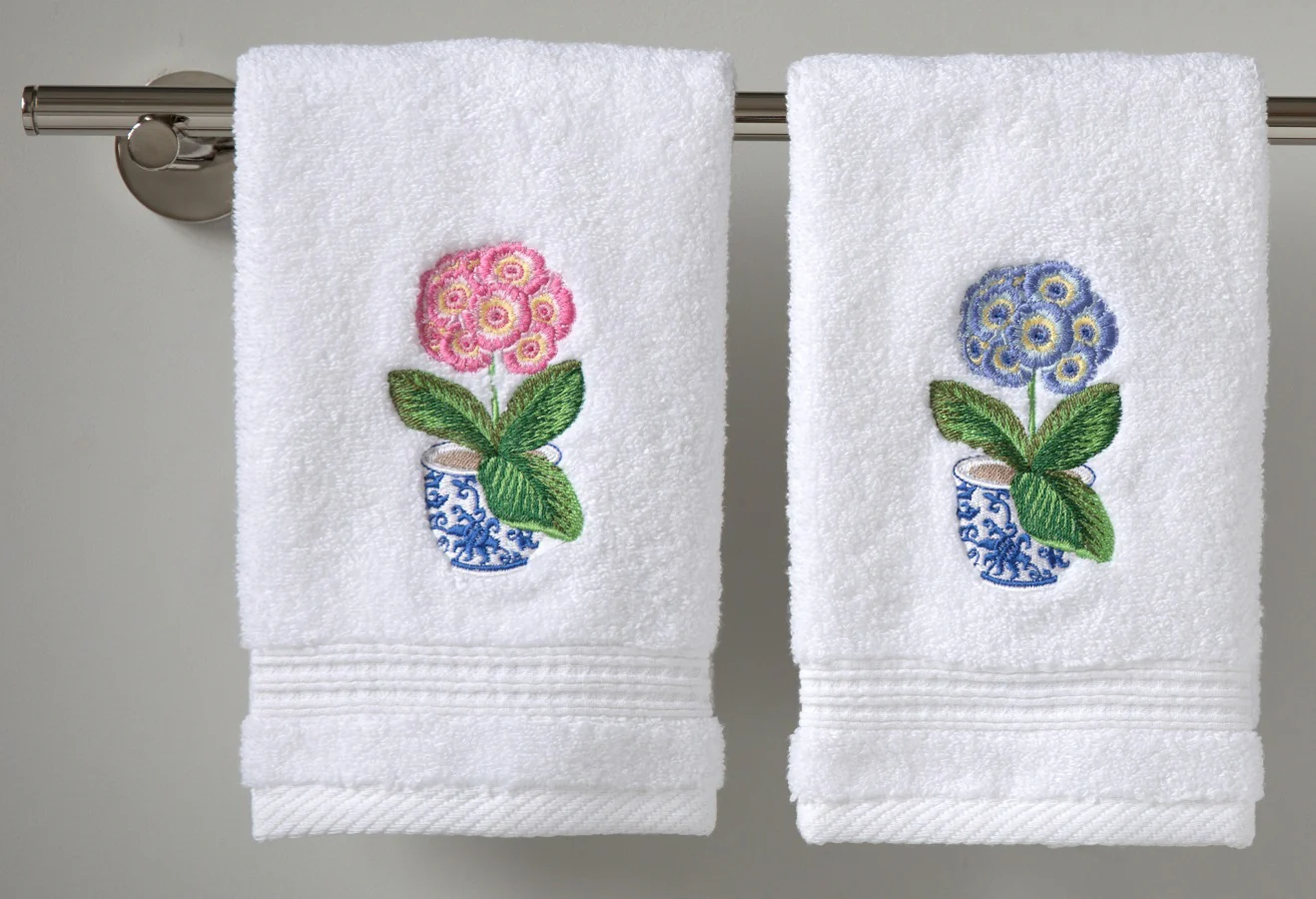 Guest Towel - White Cotton Terry, Embroidered - Image 6