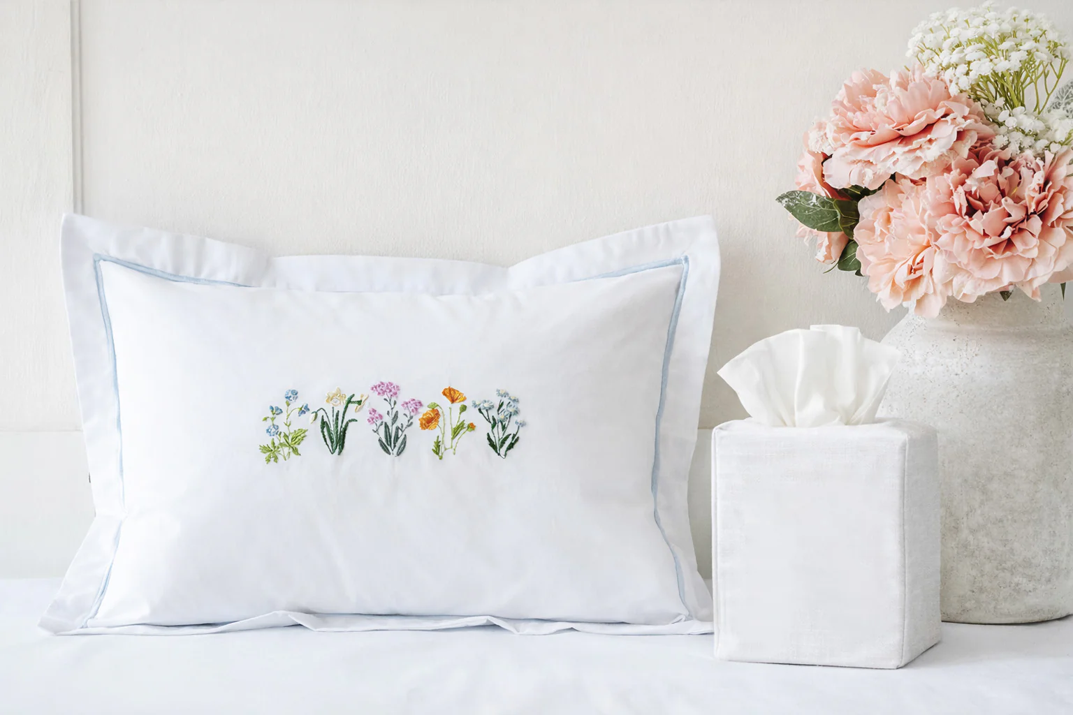 Boudoir Pillow Cover, Pot of Peonies (Pink) - Image 3