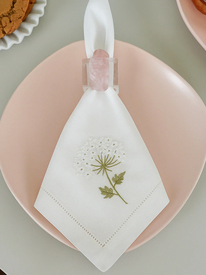 Dinner Napkin, Hydrangea (White), Set of 2 - Image 2