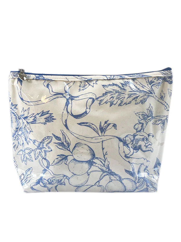 Cosmetic Bag (Medium), Pineapple Garden (Blue) - Image 2
