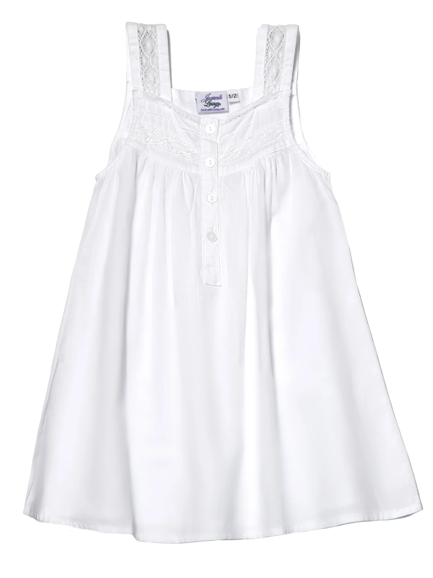 Kate White Cotton Dress, Lace - Image 2
