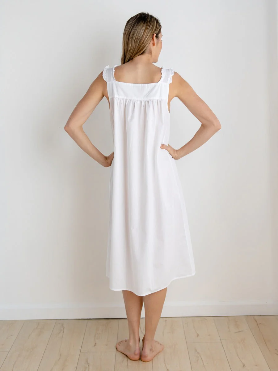 Mandi White Cotton Nightgown - Image 5