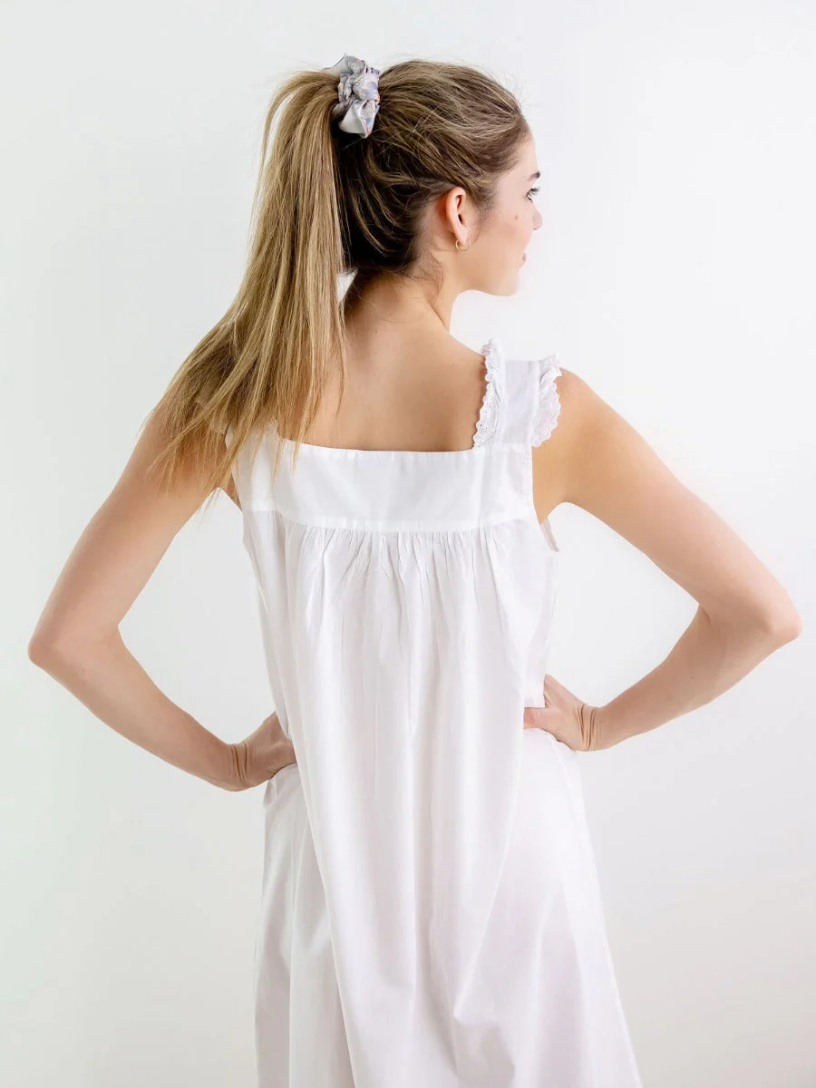 Mandi White Cotton Nightgown - Image 6