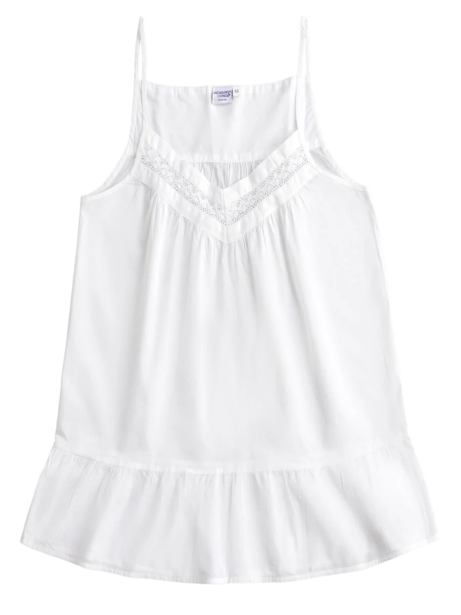 Kristen White Cotton Nightgown - Image 3