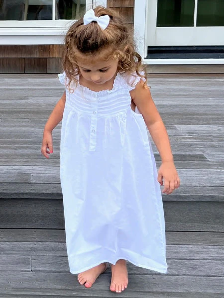 Jessie White Cotton Dress, Ruffle - Image 11