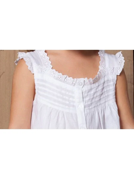 Jessie White Cotton Dress, Ruffle - Image 7