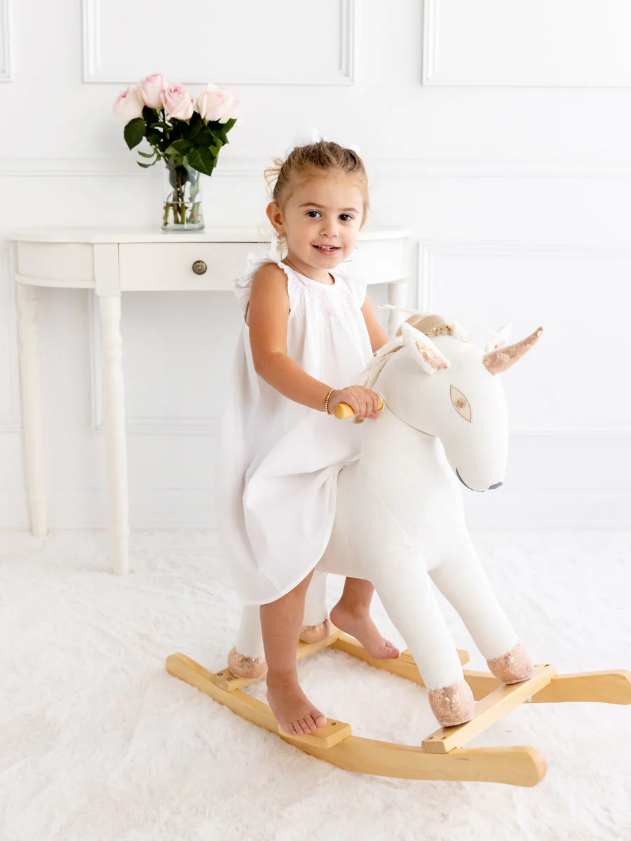 Mathilde White Cotton Dress, Smock - Image 4