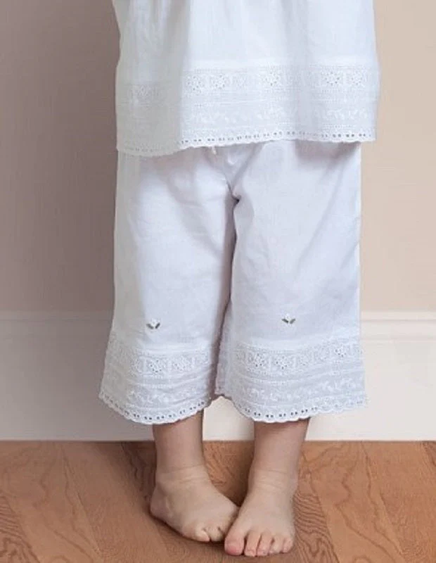 Rosie White Cotton Pant Set, Embroidered - Image 8