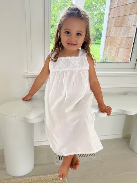 Chelsea White Cotton Dress, Lace - Image 7