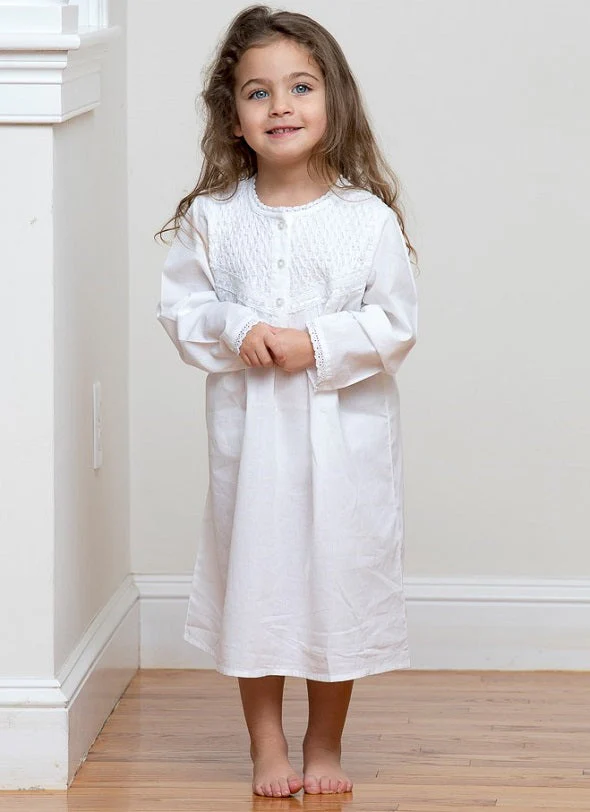 Sophia White Cotton Dress, Smocked - Image 5