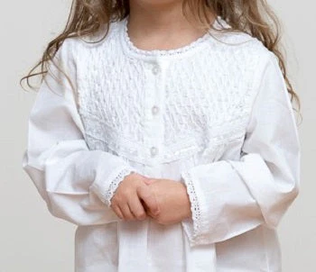 Sophia White Cotton Dress, Smocked - Image 7