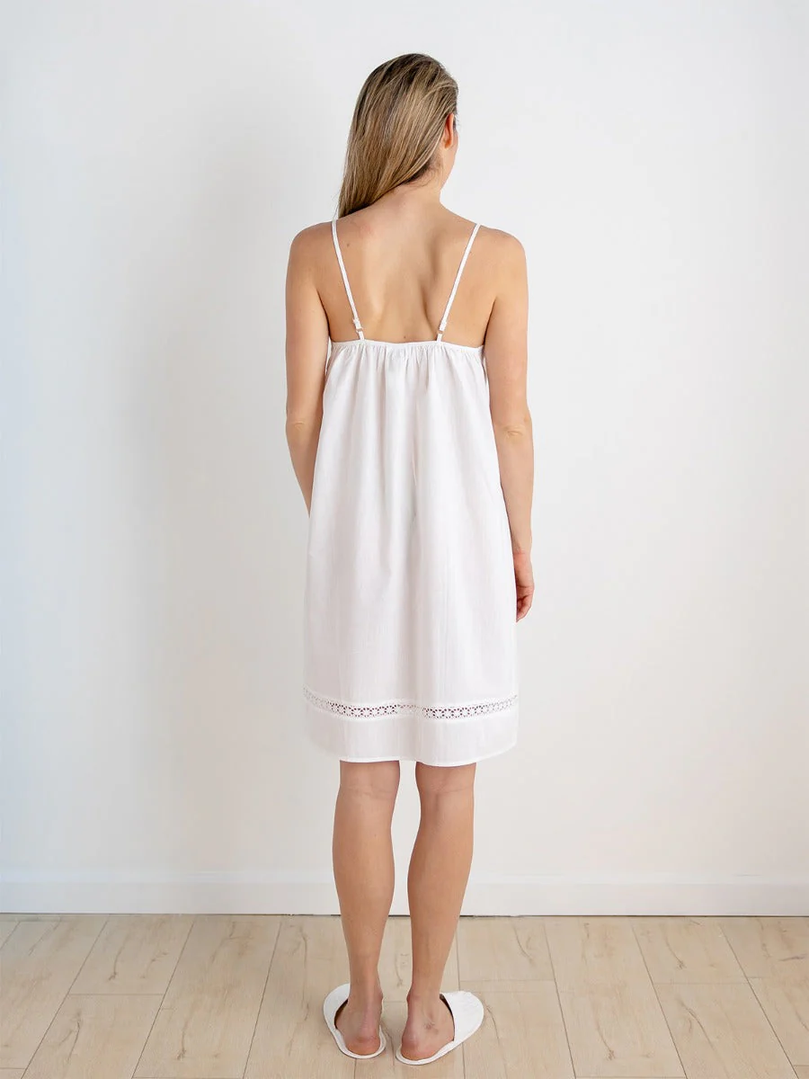 Hannah White Cotton Nightgown - Image 5