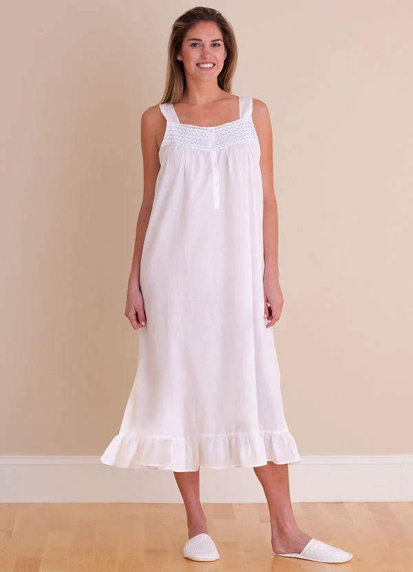Vicki White Cotton Nightgown - Image 4