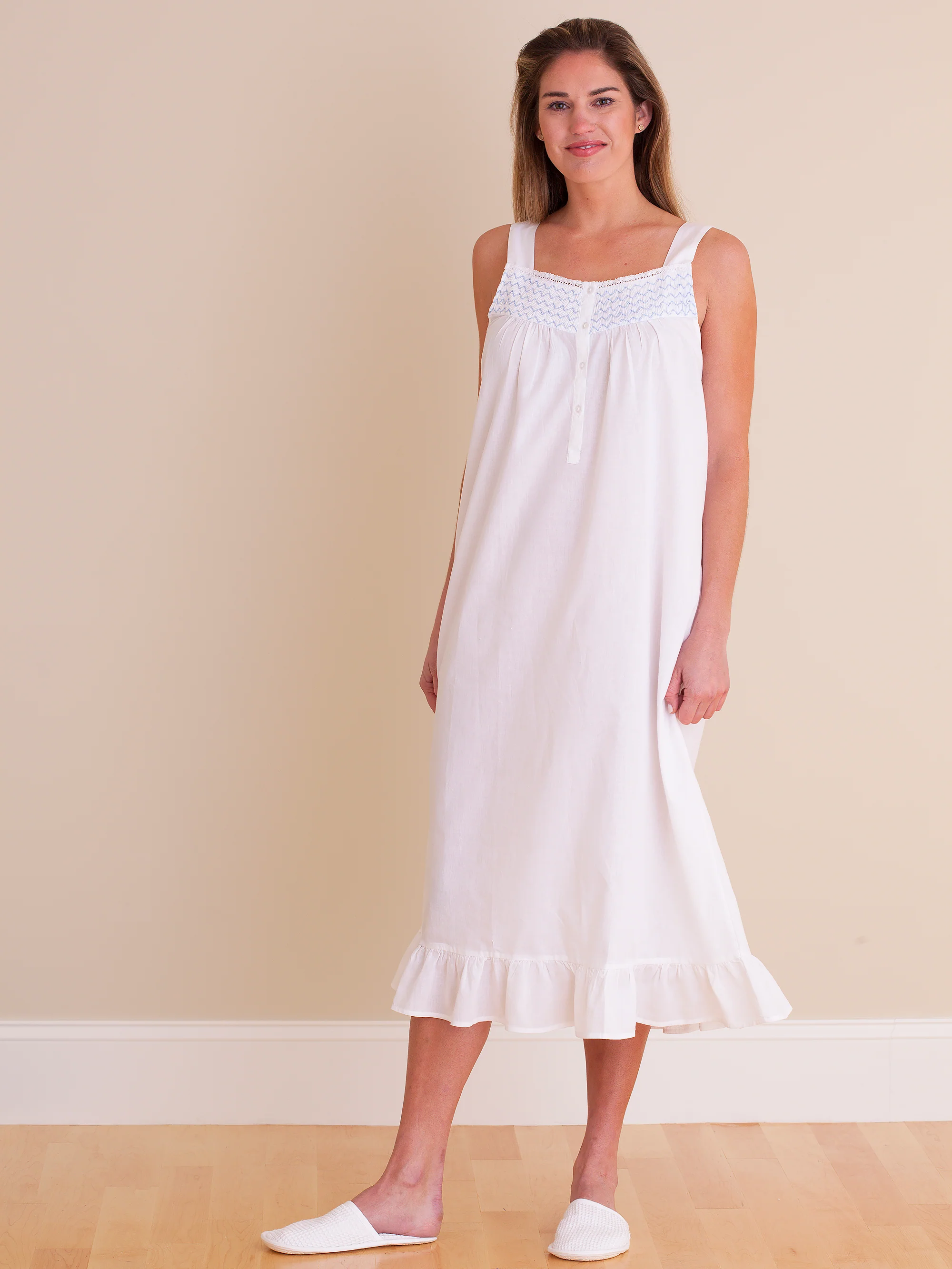 Vicki White Cotton Nightgown - Image 5