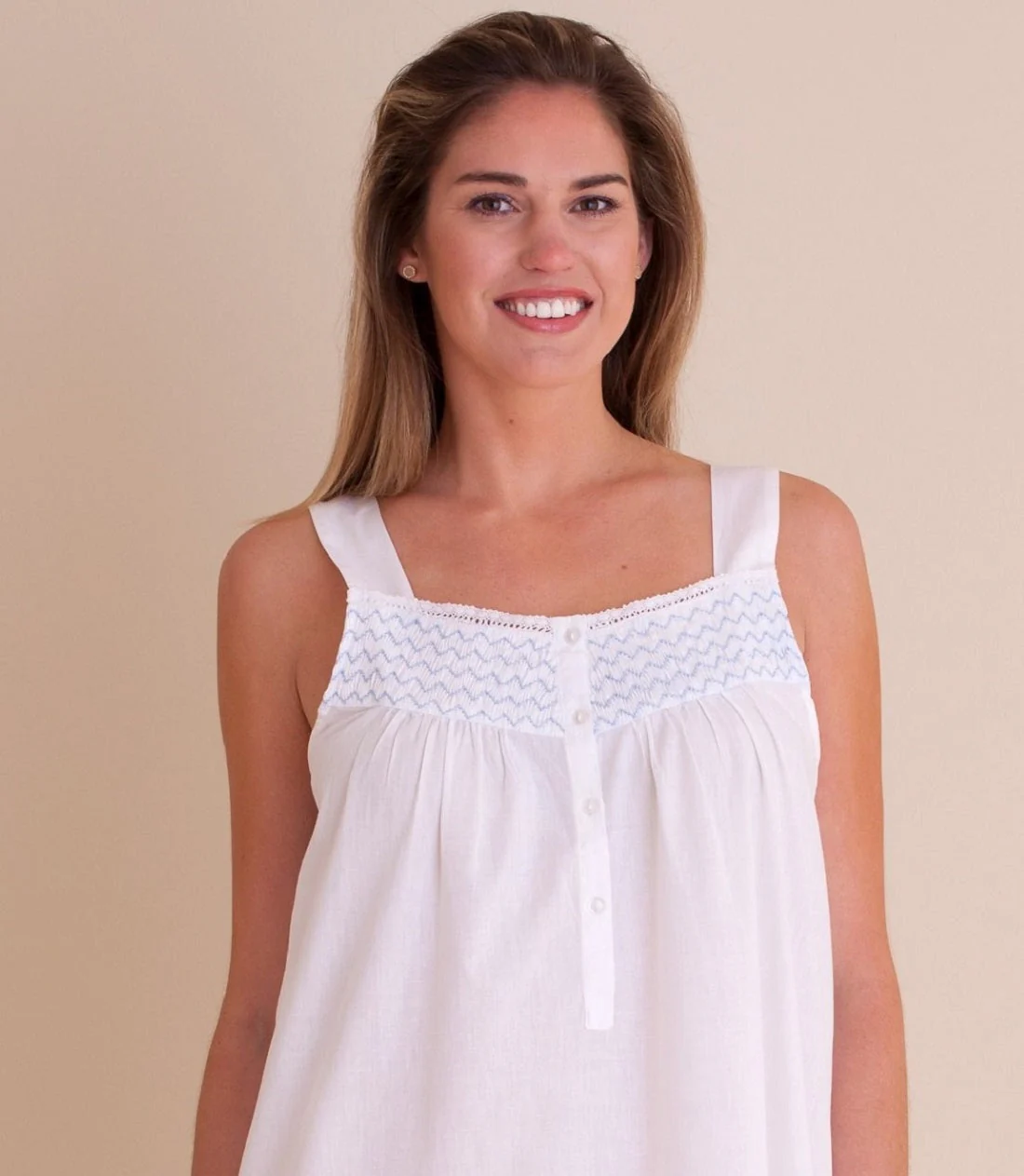 Vicki White Cotton Nightgown - Image 6