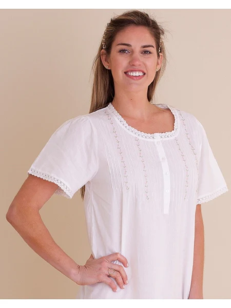 Lynn White Cotton Nightgown - Image 5