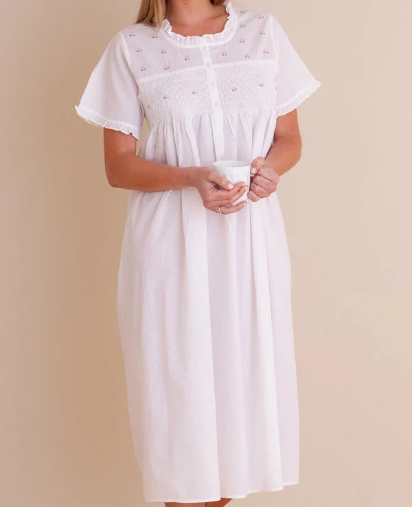 Cathy White Cotton Nightgown - Image 3