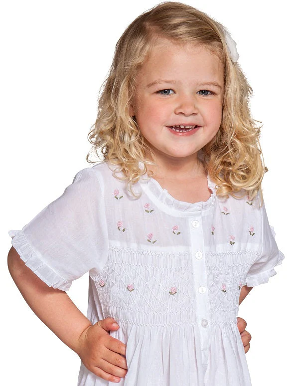 Ava White Cotton Dress, Lace - Image 4