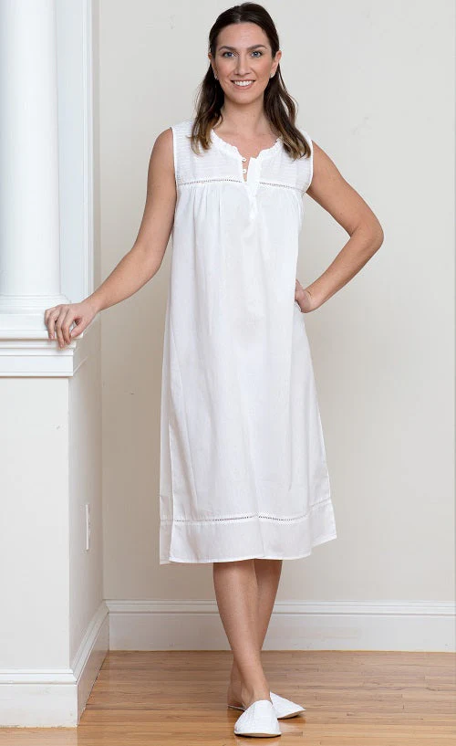 Lillian White Cotton Nightgown - Image 2