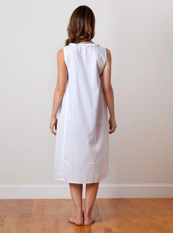 Lillian White Cotton Nightgown - Image 3