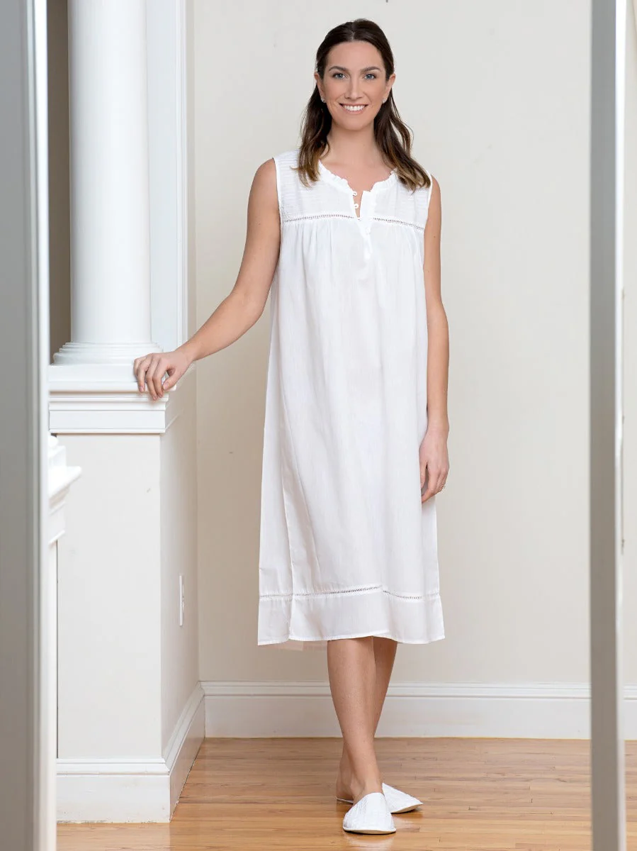Lillian White Cotton Nightgown - Image 6