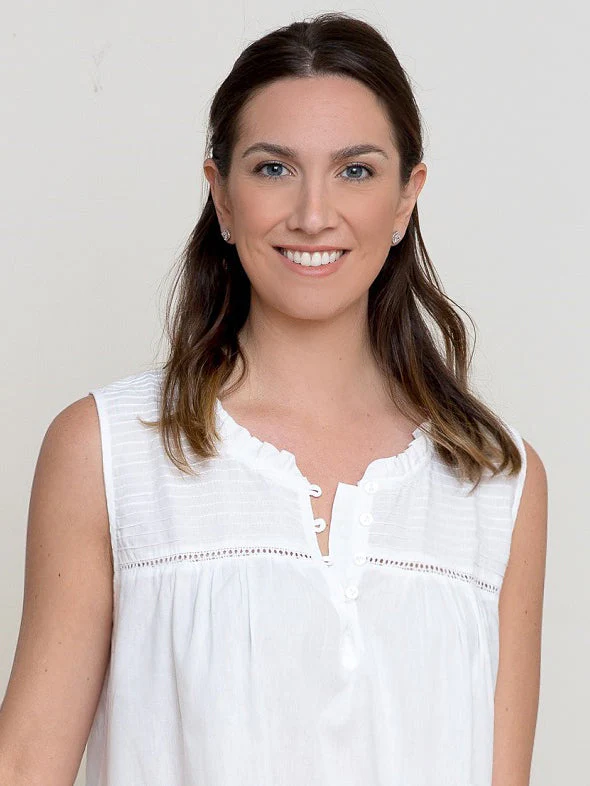 Lillian White Cotton Nightgown - Image 7