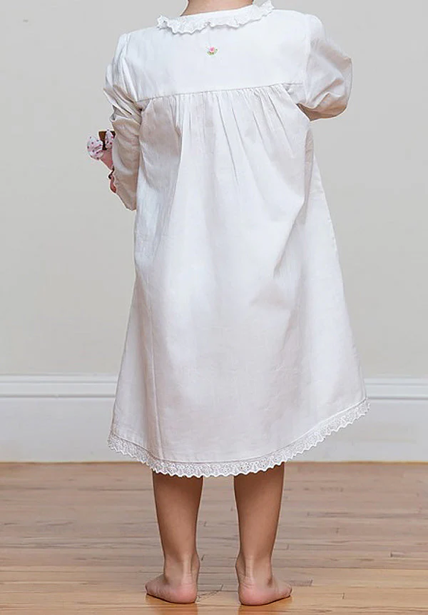 Ruby White Cotton Dress, Embroidered - Image 2
