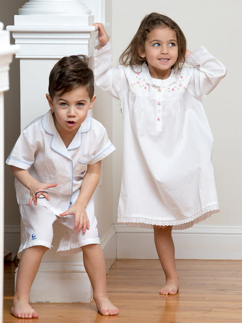 Ruby White Cotton Dress, Embroidered - Image 3