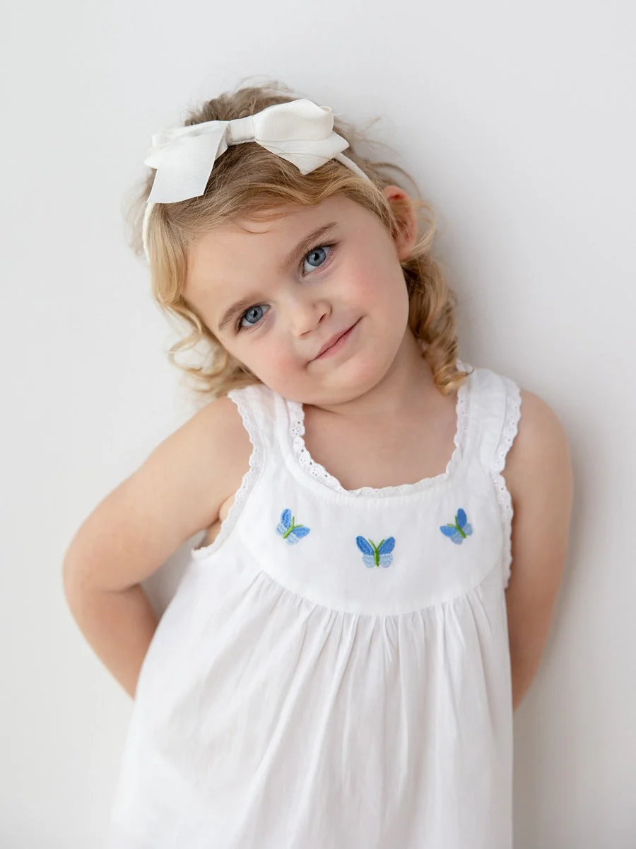 Zoe White Cotton Dress, Embroidered - Image 5