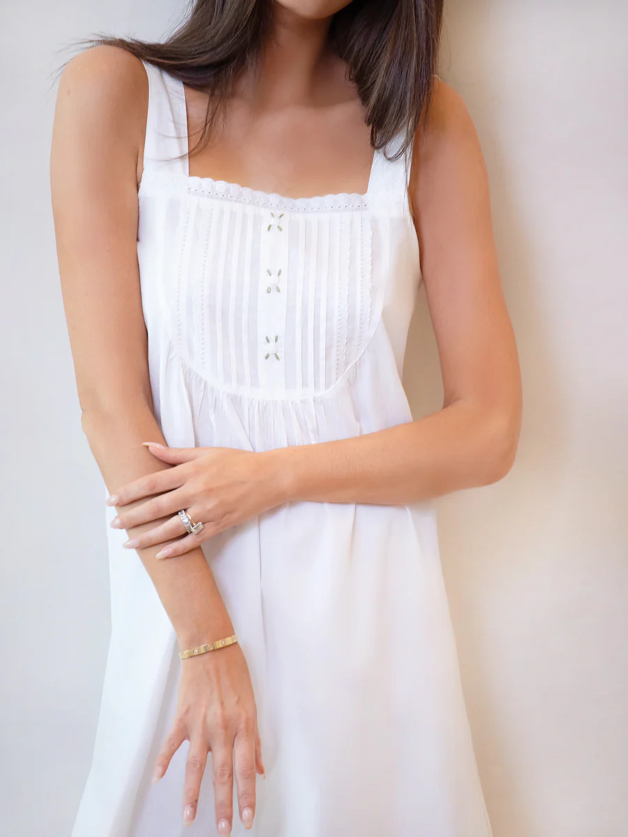 Everly White Cotton Nightgown - Image 4