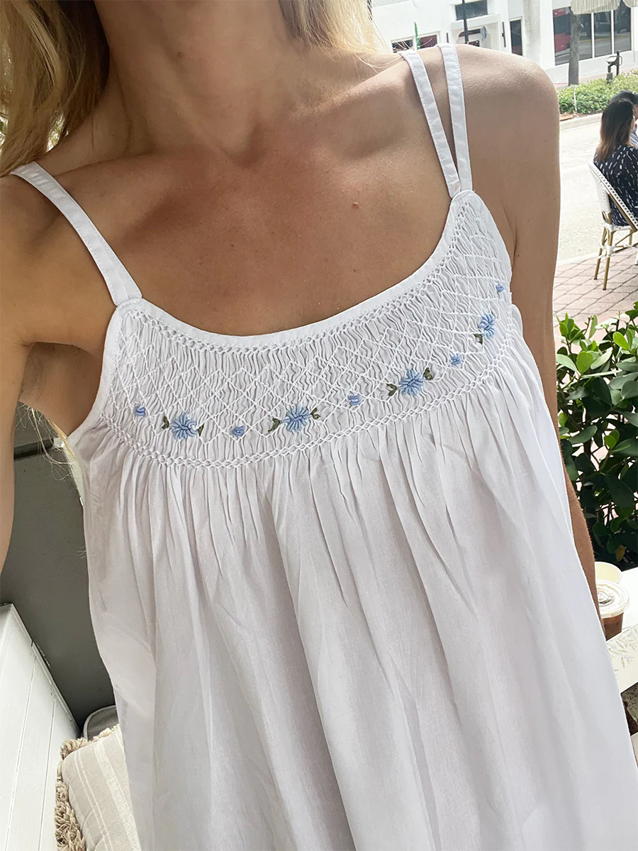Grace White Cotton Nightgown - Image 5