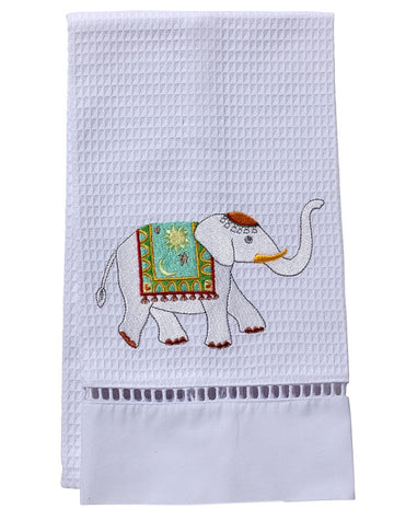 Guest Towel, Ladder Lace, Embroidered Animals - Image 4