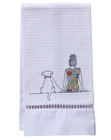 Guest Towel, Ladder Lace, Embroidered Animals - Image 5
