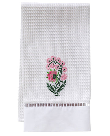 Guest Towel, Ladder Lace, Embroidered Botanical - Image 14