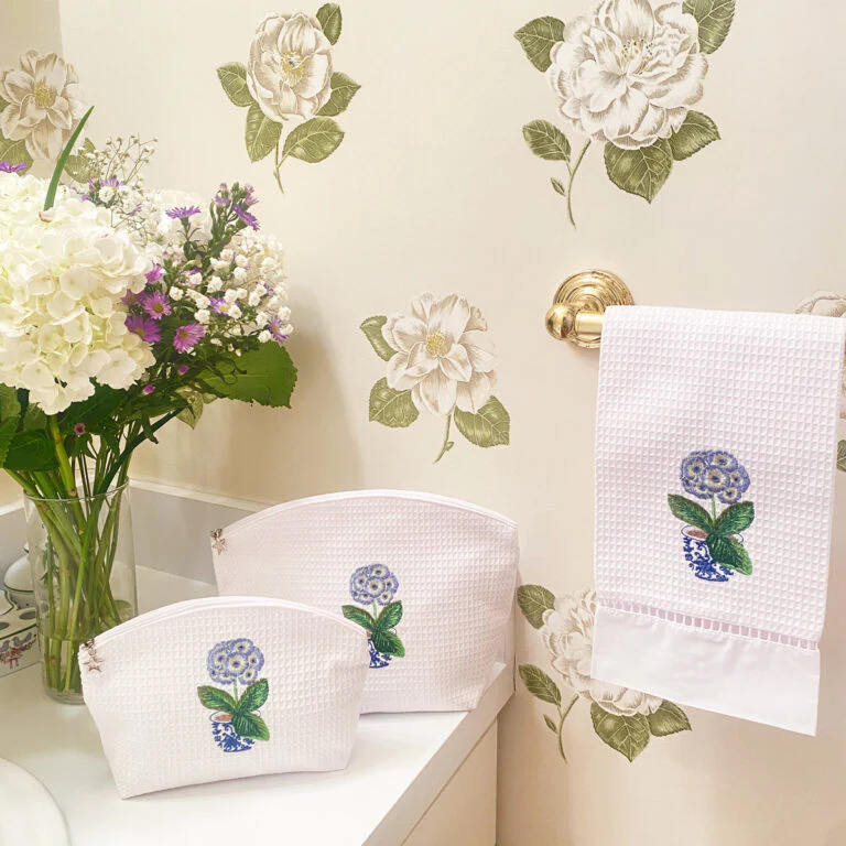 Guest Towel, Ladder Lace, Embroidered Botanical - Image 26