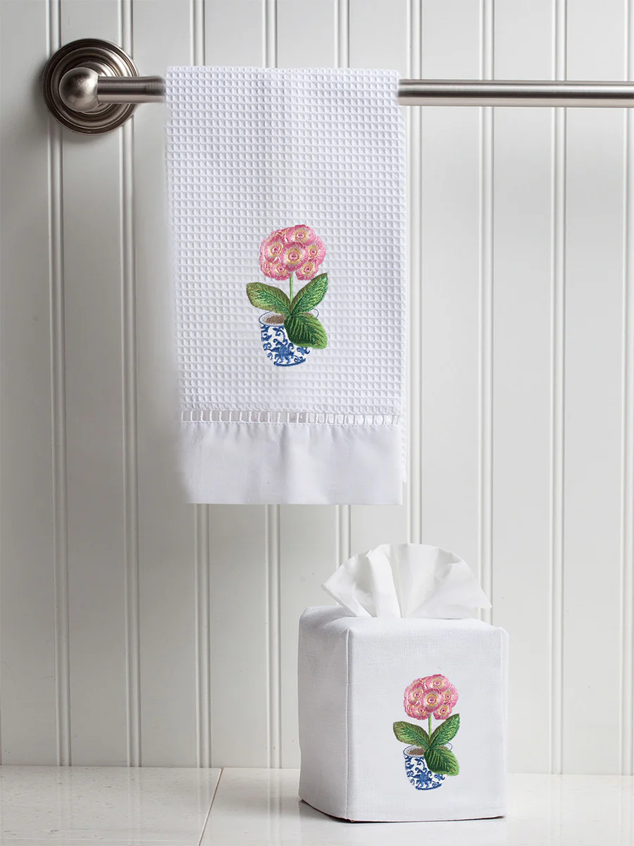 Guest Towel, Ladder Lace, Embroidered Botanical - Image 28