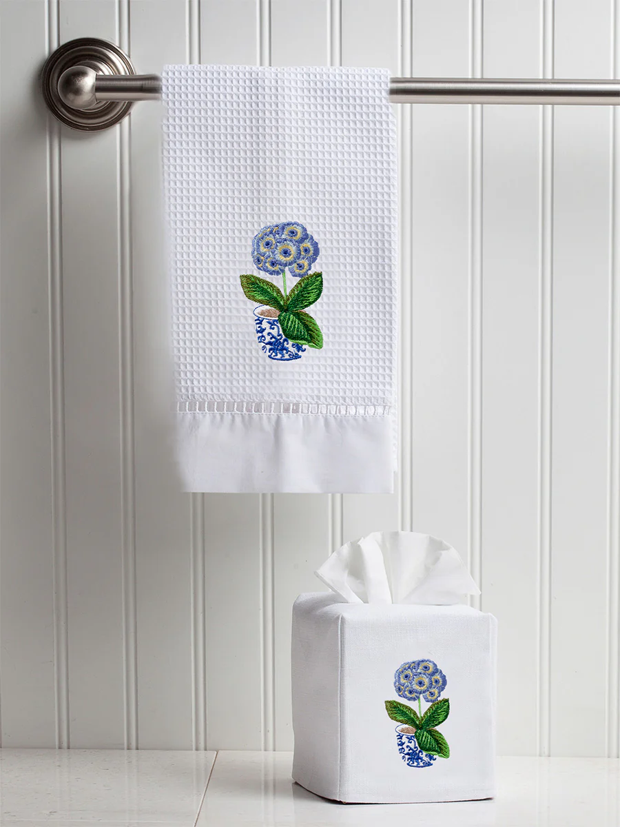 Guest Towel, Ladder Lace, Embroidered Botanical - Image 29