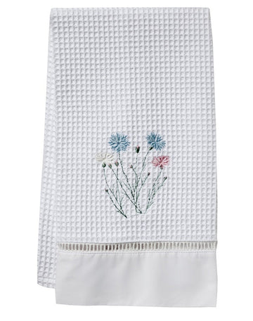 Guest Towel, Ladder Lace, Embroidered Botanical - Image 4