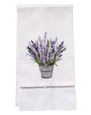 Guest Towel, Ladder Lace, Embroidered Botanical - Image 7