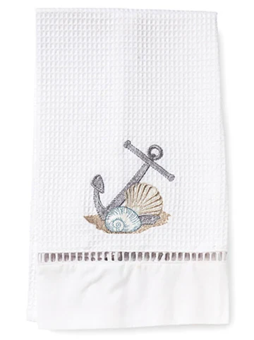 Guest Towel, Ladder Lace, Embroidered Nautical - Image 3