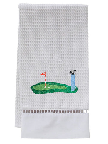 Guest Towel, Ladder Lace, Embroidered People - Image 3