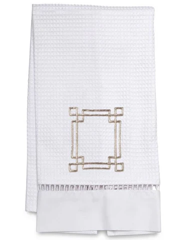 Guest Towel, Ladder Lace, Embroidered Scrolls - Image 10