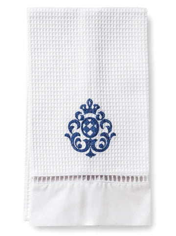Guest Towel, Ladder Lace, Embroidered Scrolls - Image 3