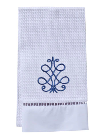 Guest Towel, Ladder Lace, Embroidered Scrolls - Image 9