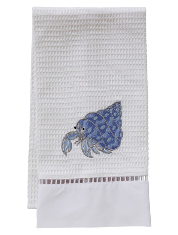 Guest Towel, Ladder Lace, Embroidered Sea Life - Image 2