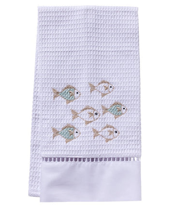 Guest Towel, Ladder Lace, Embroidered Sea Life - Image 7