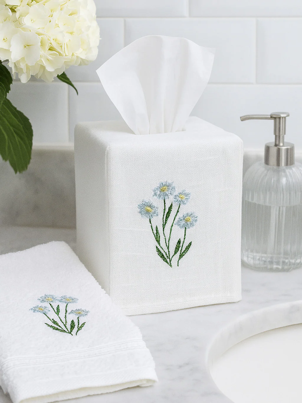 Guest Towel, Terry, Botanical Embroidered - Image 14