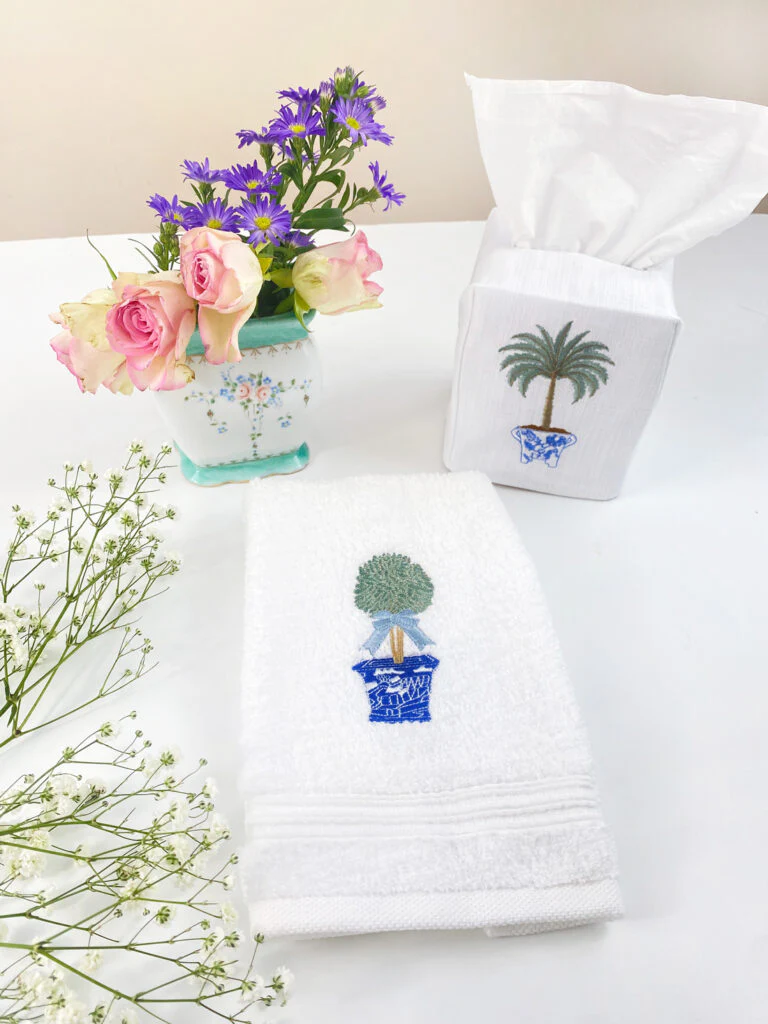 Guest Towel, Terry, Botanical Embroidered - Image 15